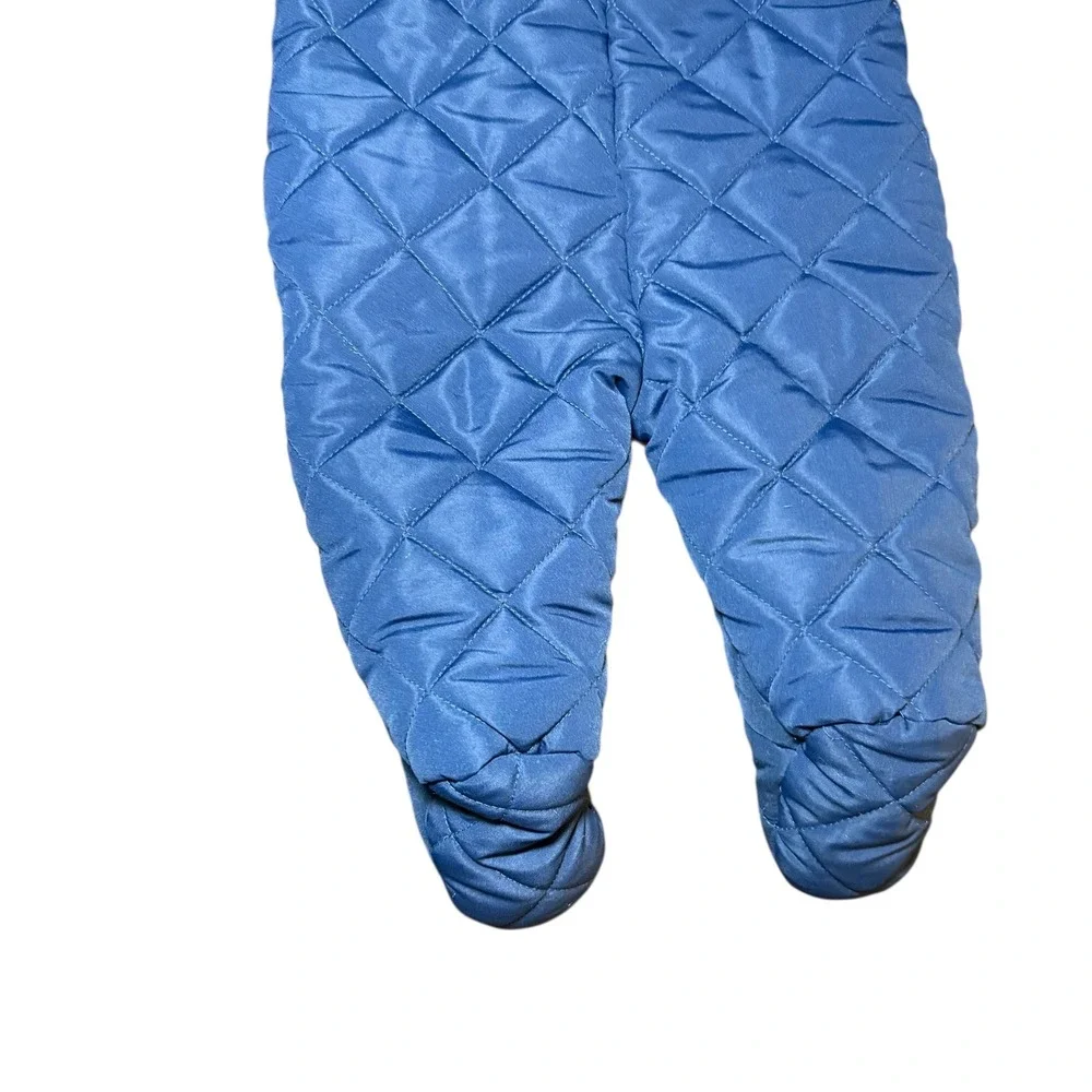 Rothschild Baby‎ Snowsuit Quilted Navy Blue Plaid Lined Hooded 3-6 Months